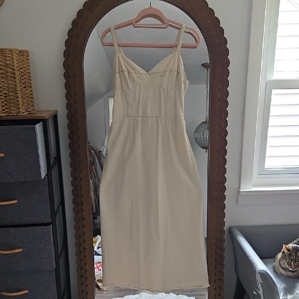 Cream Denim Dress